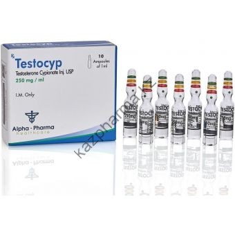 TestoCyp (Тестостерон ципионат) Alpha Pharma 10 ампул по 1мл (1амп 250 мг) - Темиртау
